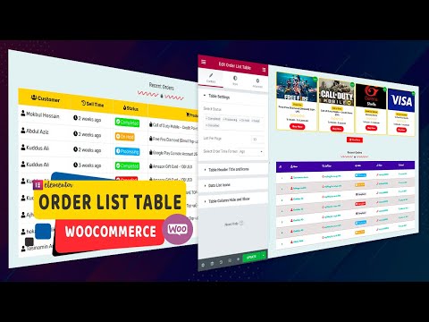 How to Show WooCommerce Order List Table on eCommerce Website | Elementor Order List Addon