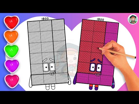 How To Draw Numberblock 1800 Coloring🌈 - Learn to draw Numberblock 1800 Coloring for kids