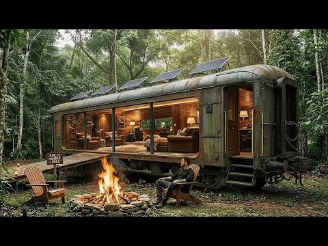 Abandoned Train Transformed into a Hidden Forest House