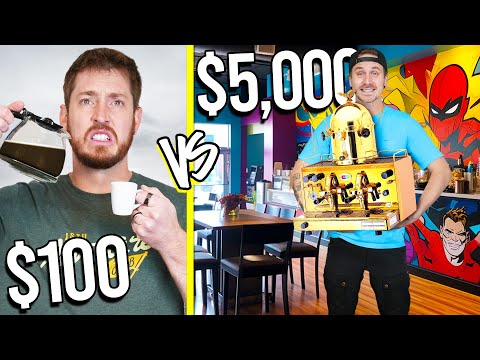 $100 VS $5,000 COFFEE SHOPS *Budget Challenge*
