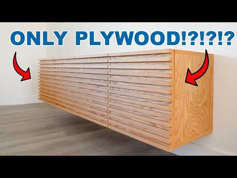 DIY ALL-PLYWOOD FLOATING MEDIA CONSOLE | MODERN BUILDS