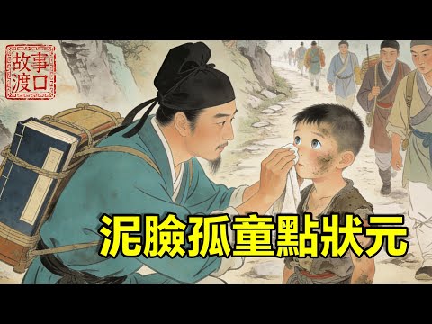 窮書生趕考路上撿到滿臉泥的孤兒，同伴笑他撿個累贅，誰知考場那天，孤兒化作金光護他筆鋒如神，一舉奪魁中狀元！【故事渡口】#民间故事 #善有善報  #完結
