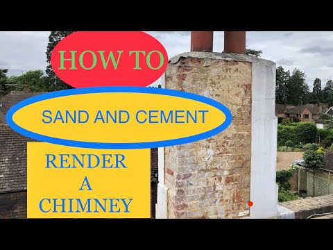 How to sand and cement render a chimney-(start to finish) plastering guru