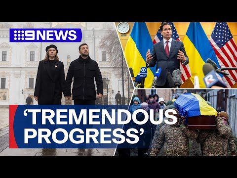 US and Ukraine negotiators hold 'highly-productive' peace talks | 9 News Australia