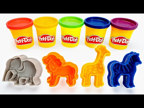 Best Learning & Creating with Play Doh 🌈 | Colorful Preschool Learning Video with Animals
