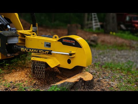 Mini Skid Steer Stump Grinder vs. Hardwood Stumps