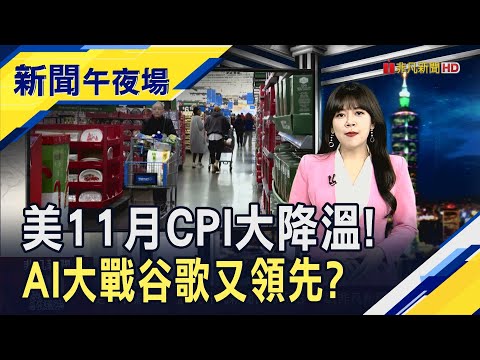 美11月通膨報喜 年增2.7%低預期 核心CPI創4年低點! Google追擊OpenAI再推新模型 投資AI不能靠願景 專家:關注變現能力｜主播 賴家瑩｜【新聞午夜場】20251218｜非凡財經新聞