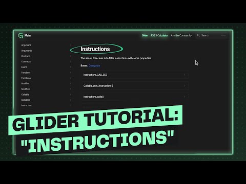 Glider Tutorial: "Instructions"