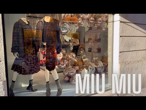 Winter Shopping in Milan | Stunning Window Displays & Top Fashion Brands ❄️🛍️