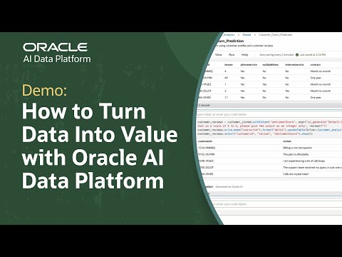 Predict Customer Churn with Oracle AI Data Platform: Demo