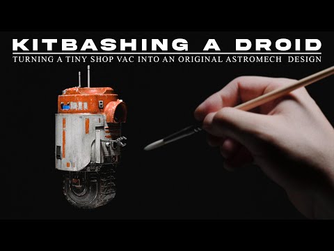 I built a STAR WARS droid out of a tiny vacuum! (1:10 scale kitbashed astromech droid and diorama)