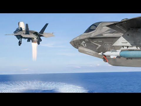 Hypnotic Process of Launching $130 Million F-35s Stealth Jet in Middle of The Ocean