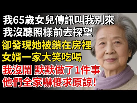 我65歲女兒傳訊叫我別來，我沒聽照樣前去探望，卻發現她被鎖在房裡，我沒鬧 默默做了1件事，他們全家嚇傻求原諒！#晚年生活#中老年生活#為人處世#生活經驗#情感故事