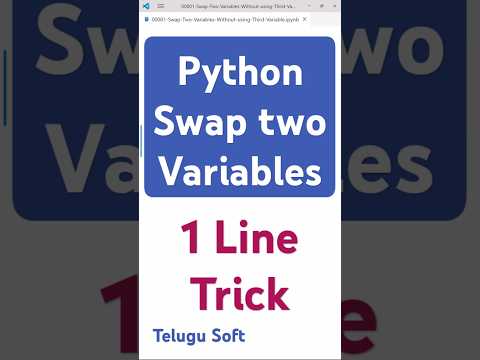 Python Trick: Swap Variables in 1 Line 🤯 #python #coding #shorts #telugu