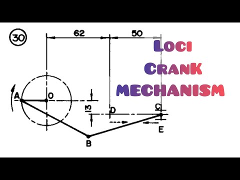 CRANK MECHANISM - Link mechanism  in | Technical drawing | Engineering drawing
