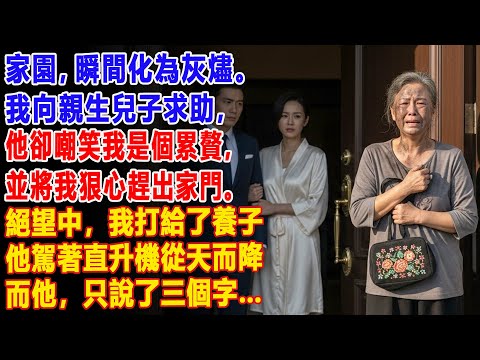 【真實故事】火災後 🏠🔥，親生兒子在我面前甩上了門 🚪💔…而拯救我的人，卻是駕著直升機從天而降 🚁 | 父母子女冲突 | 真實故事 | 故事分享 | 情感故事 | 晚年哲理 | 說故事