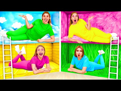 Secret Room Under the Bed Four Colors Challenge | Prank Wars by Funny Funny