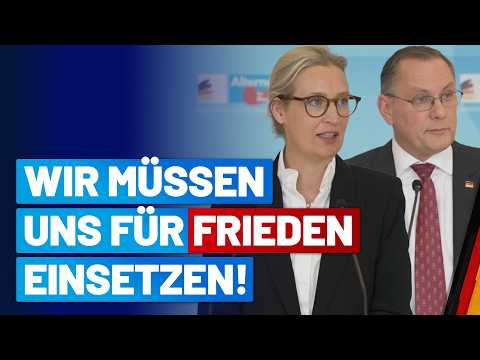 Iran War: Press release with Alice Weidel & Tino Chrupalla - AfD parliamentary group in the Bunde...
