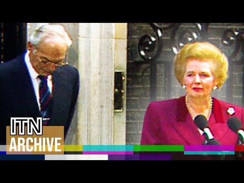 Tearful Margaret Thatcher Leaves Downing Street for the Last Time (1990)