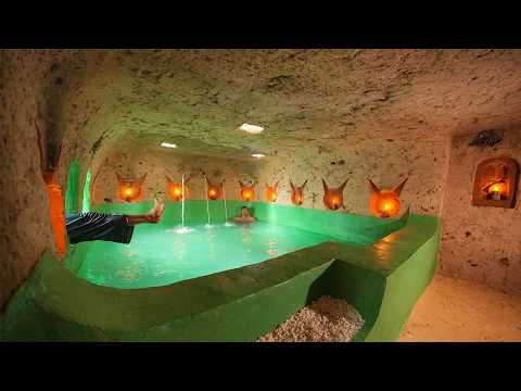 202Day 2 Men Build Most Underground House With Private Pools, Water Slide