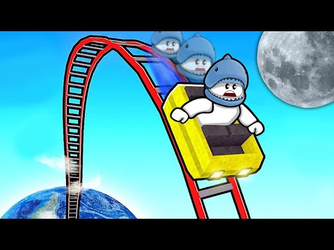 [Roblox] I rode the highest roller coaster!! I even went up to the moon in space!! (Highest Rolle...