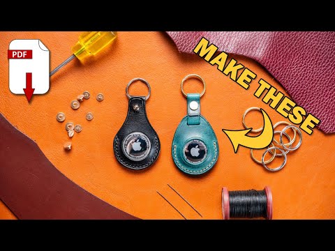 Make Your Own Leather Airtag Key Chain | Make Along Tutorial | PDF Pattern Pack