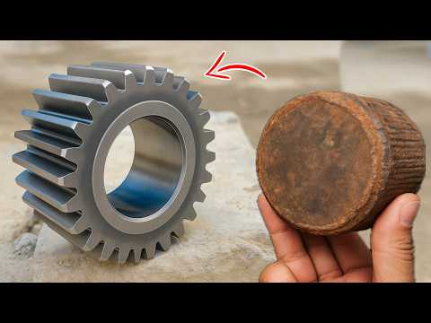 How Mechanic Turned A Iron Piece into Worm Gear With Precious Technique By Special Process