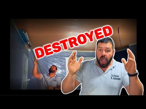 PLASTERER DESTROYED LIVING ROOM CEILING