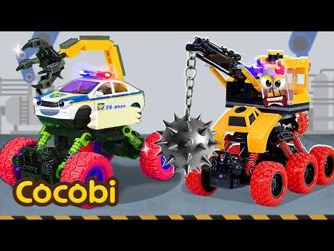 Mobil Polisi Monster dan Crane Monster | Permainan Perbaikan Mobil | Kigle TV Indonesia