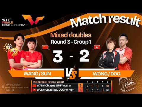 2025 - WTT Finals - Group1 - XD - WANG Chuqin/SUN Yingsha vs WONG/DOO | 12.12.2025