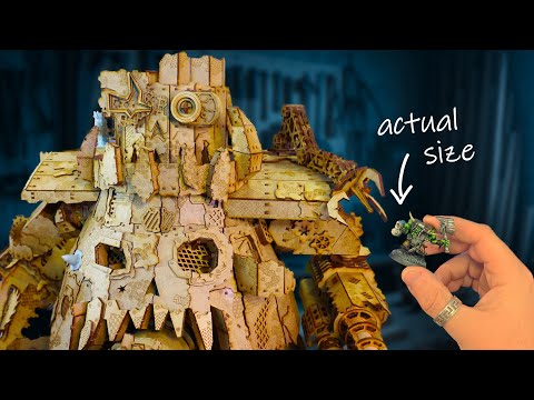 This ridiculous WOODEN Ork Titan took a month to build