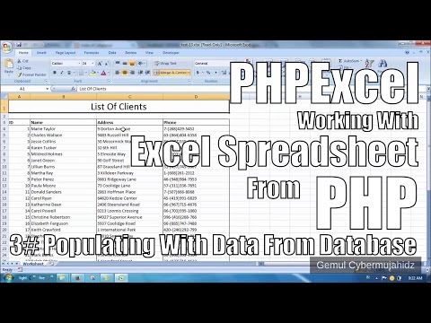 PHPExcel : Working With Excel Spreadsheet in PHP #3 Populating Excel With Data From Databases