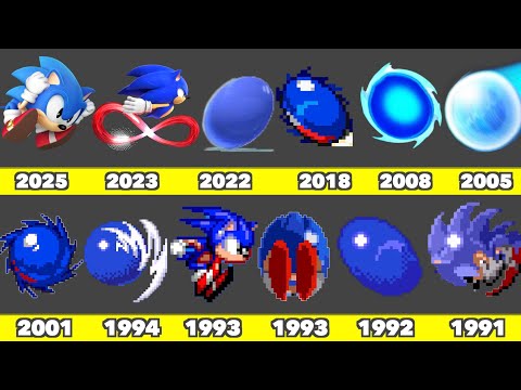 Evolution of Sonic Spin Dash Graphics In SEGA and Nintendo Games (1991-2025)
