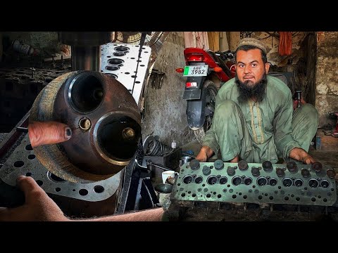 How Cracked & Leak Cylinder Head are Repair With Pinning Techniques || Rebuilding Cylinder Head