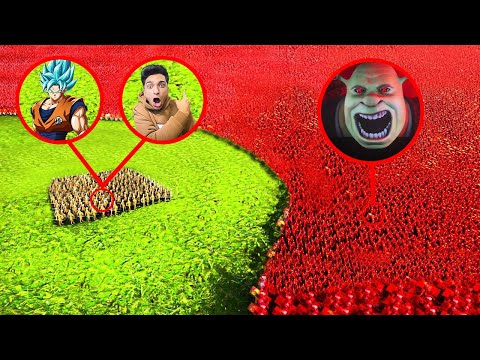 المعركه الاسطوريه المنتظره غوكو يتحدي جيش شيرك المجنون😱 | UEBS 2