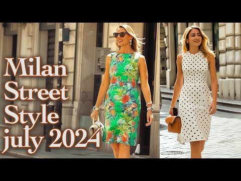 Milan Street Style July 2024. How Italian Fashionistas wear summer trends. Top summer sundresses