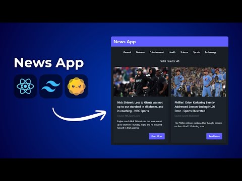 Build a Modern News App with React JS, Tailwind CSS and DaisyUI