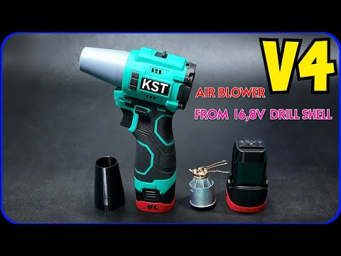 V4 - Turn an Old 16.8V Drill Shell into a Powerful Air Blower #DIY #ToolHack