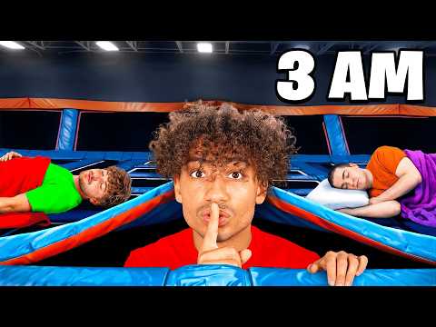 We Survived OVERNIGHT in a Trampoline Park!