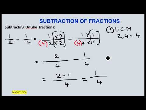 Fractions Subtraction
