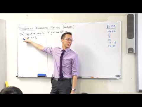 Using Derivatives of Trigonometric Functions (1 of 2: Finding a tangent)