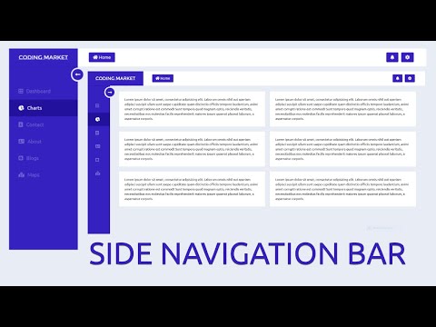 Side Navigation Bar Using HTML CSS and Jquery  -  SideBar Menu