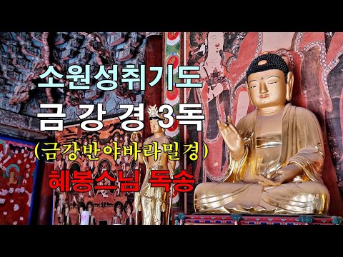 소원성취 금강경 3독 (금강반야바라밀경)혜봉스님 독송(☎010-4667-4557법등심)