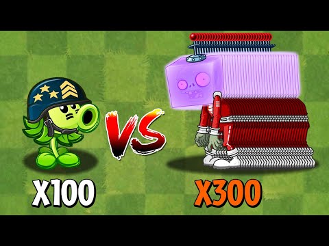 PVZ 2 Challenge - 100 Plants Vs 300 Holo Head Zombies - Who Will Win?