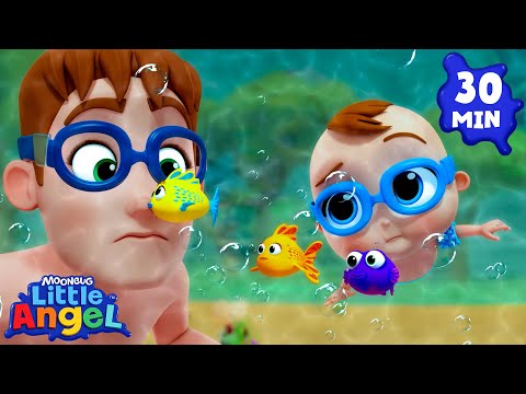 Fun at the Lake! Baby John’s Swimming Song | Little Angel Kids Songs & Nursery Rhymes