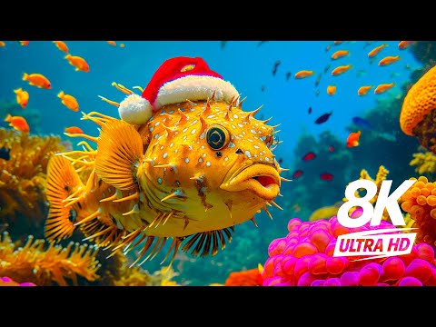 8K Shark Aquarium 🐳 | Calming Music with Sharks, Manta Rays & Colorful Ocean Fish