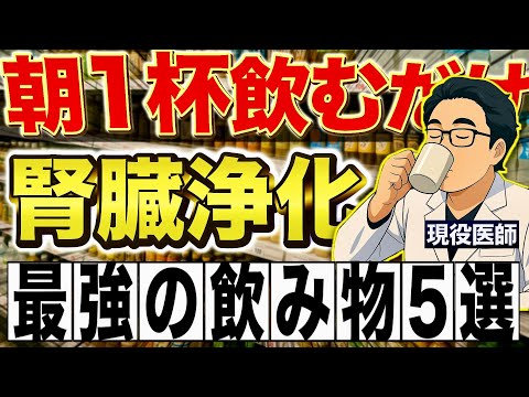 【クレアチニン1.3→0.8】腎臓が若返る！医師がこっそり飲み続ける腎臓にいい飲み物一覧【医師解説】