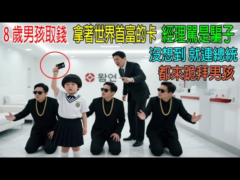 8歲男孩取錢，拿著世界首富的卡，經理罵是騙子，沒想到，就連總統都來跪拜男孩！