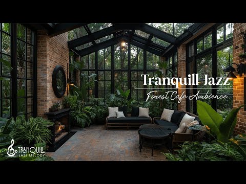 Tranquill Jazz In Forest Living Room Ambience | Therapy Jazz Relaxing Music For Studying,  Sleeping