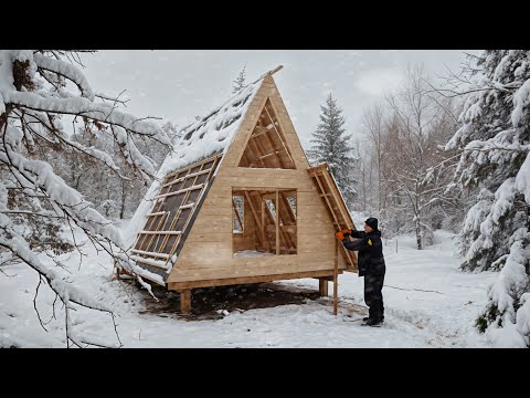 Built an Amazing Wooden Cabin in the Middle of the Forest | From Start to Finish